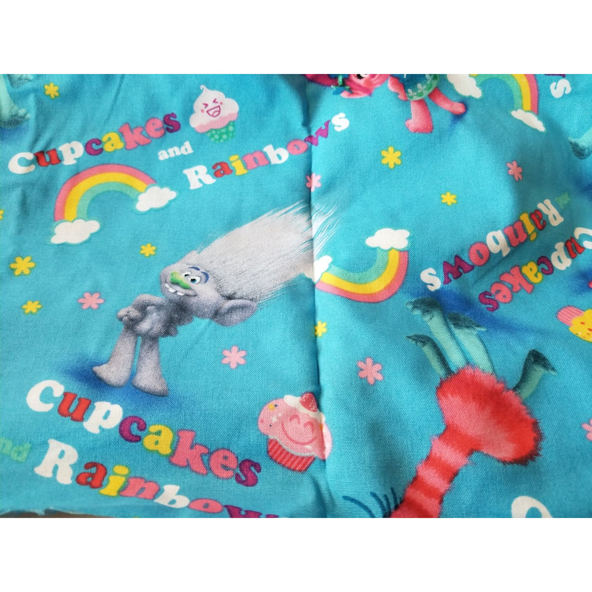 Material Blue Troll Spring Creative Products Fabric  Rainbow Cupcakes  44" x 36"   Cotton Craft Clothing Joann