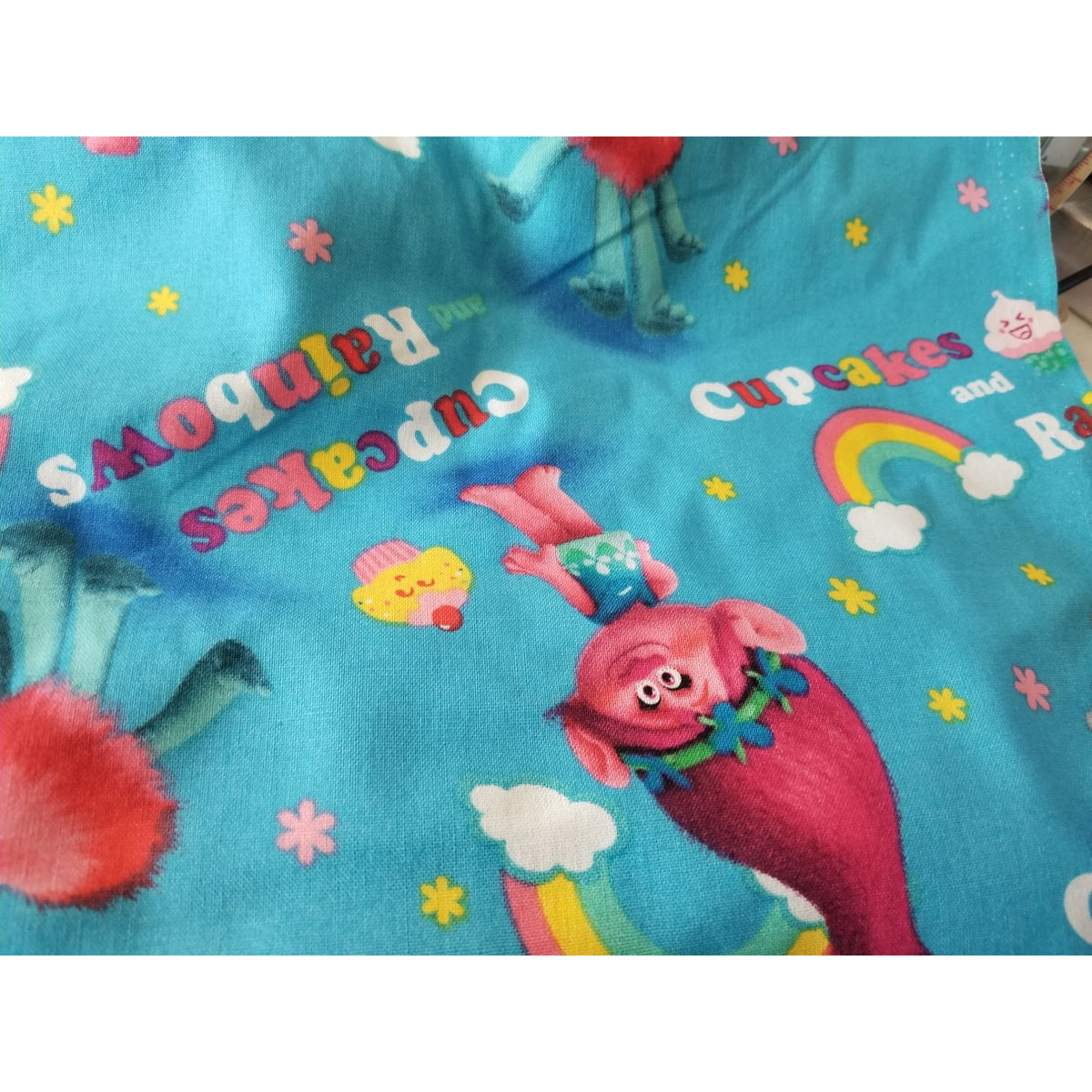 Material Blue Troll Spring Creative Products Fabric  Rainbow Cupcakes  44" x 36"   Cotton Craft Clothing Joann