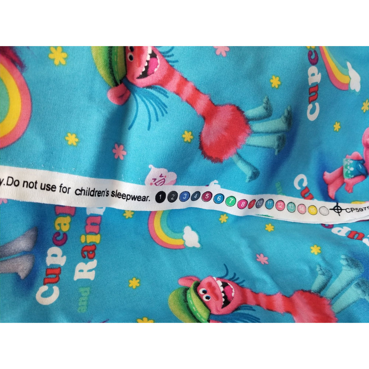 Material Blue Troll Spring Creative Products Fabric  Rainbow Cupcakes  44" x 36"   Cotton Craft Clothing Joann