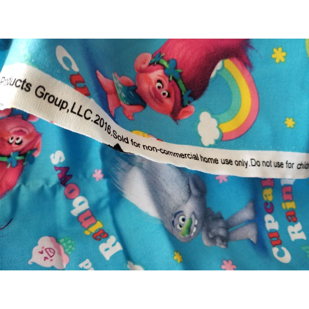 Material Blue Troll Spring Creative Products Fabric  Rainbow Cupcakes  44" x 36"   Cotton Craft Clothing Joann