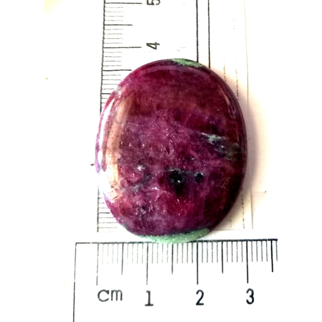 Loose Gemstone Ruby Xoisite Cabochon  4cm x 3cm 83 ct  16.6 gr Red Green Purple