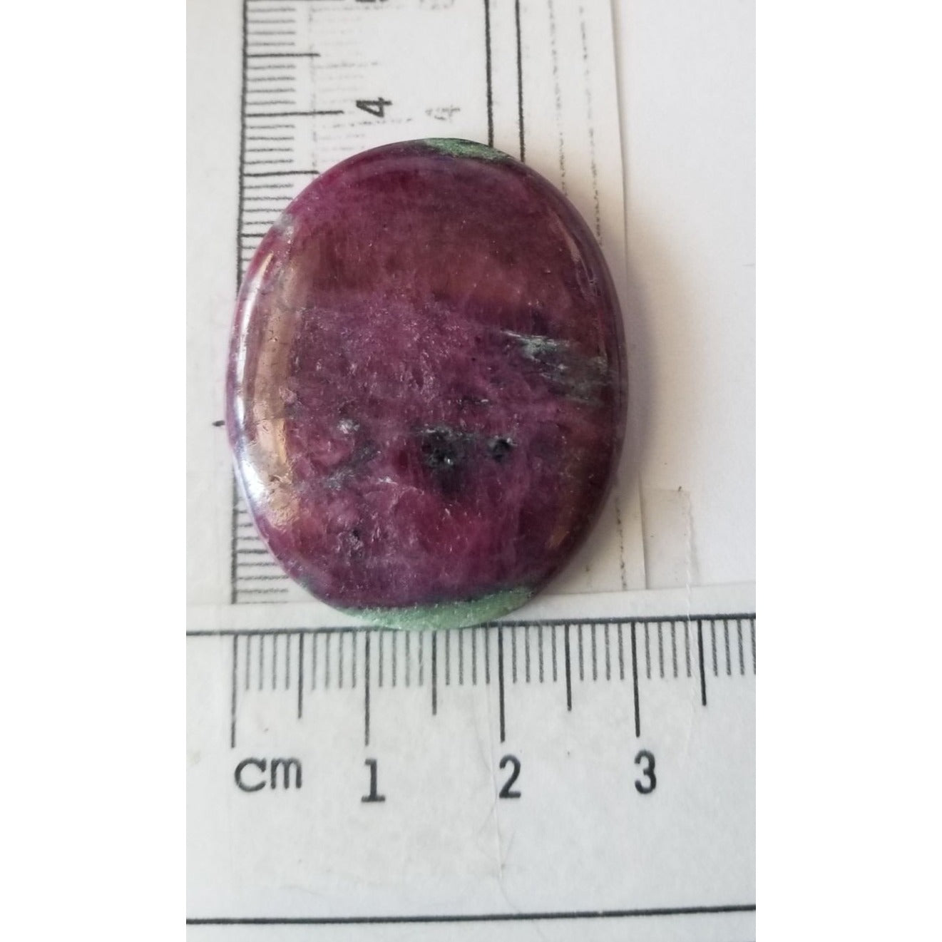 Loose Gemstone Ruby Xoisite Cabochon  4cm x 3cm 83 ct  16.6 gr Red Green Purple