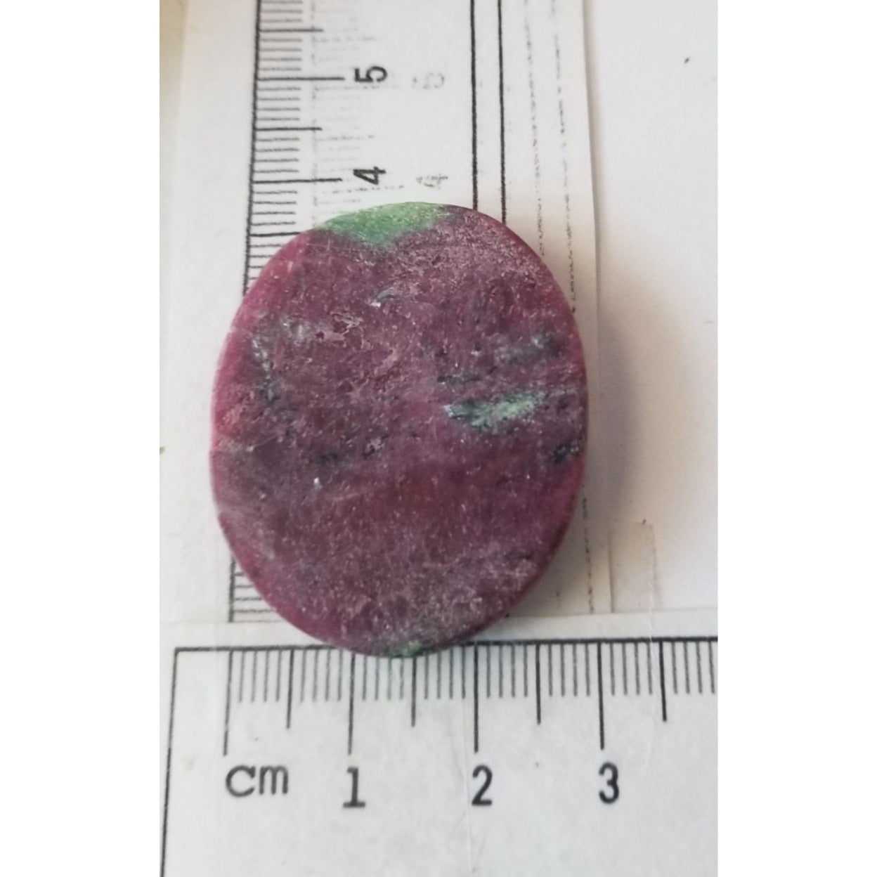 Loose Gemstone Ruby Xoisite Cabochon  4cm x 3cm 83 ct  16.6 gr Red Green Purple