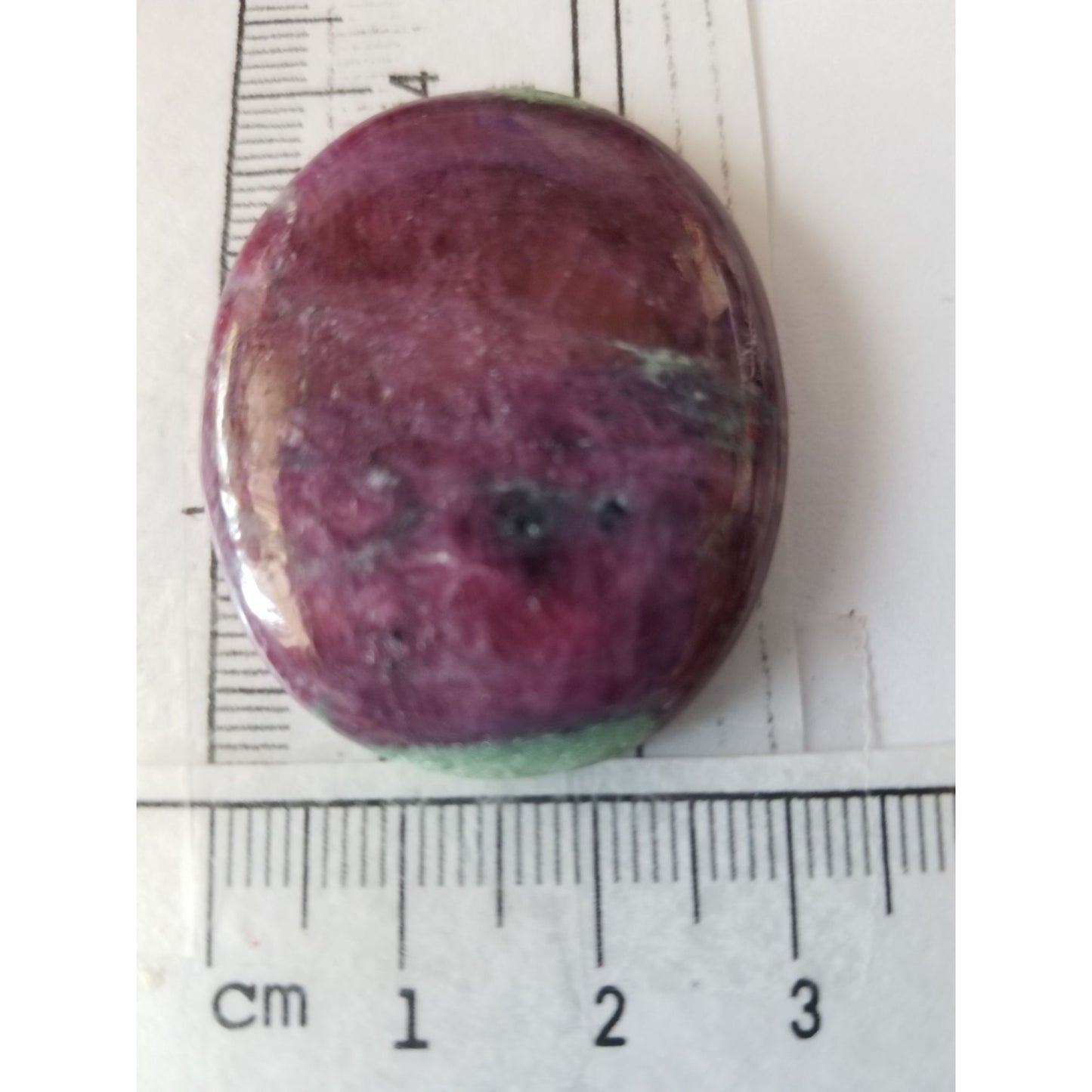 Loose Gemstone Ruby Xoisite Cabochon  4cm x 3cm 83 ct  16.6 gr Red Green Purple
