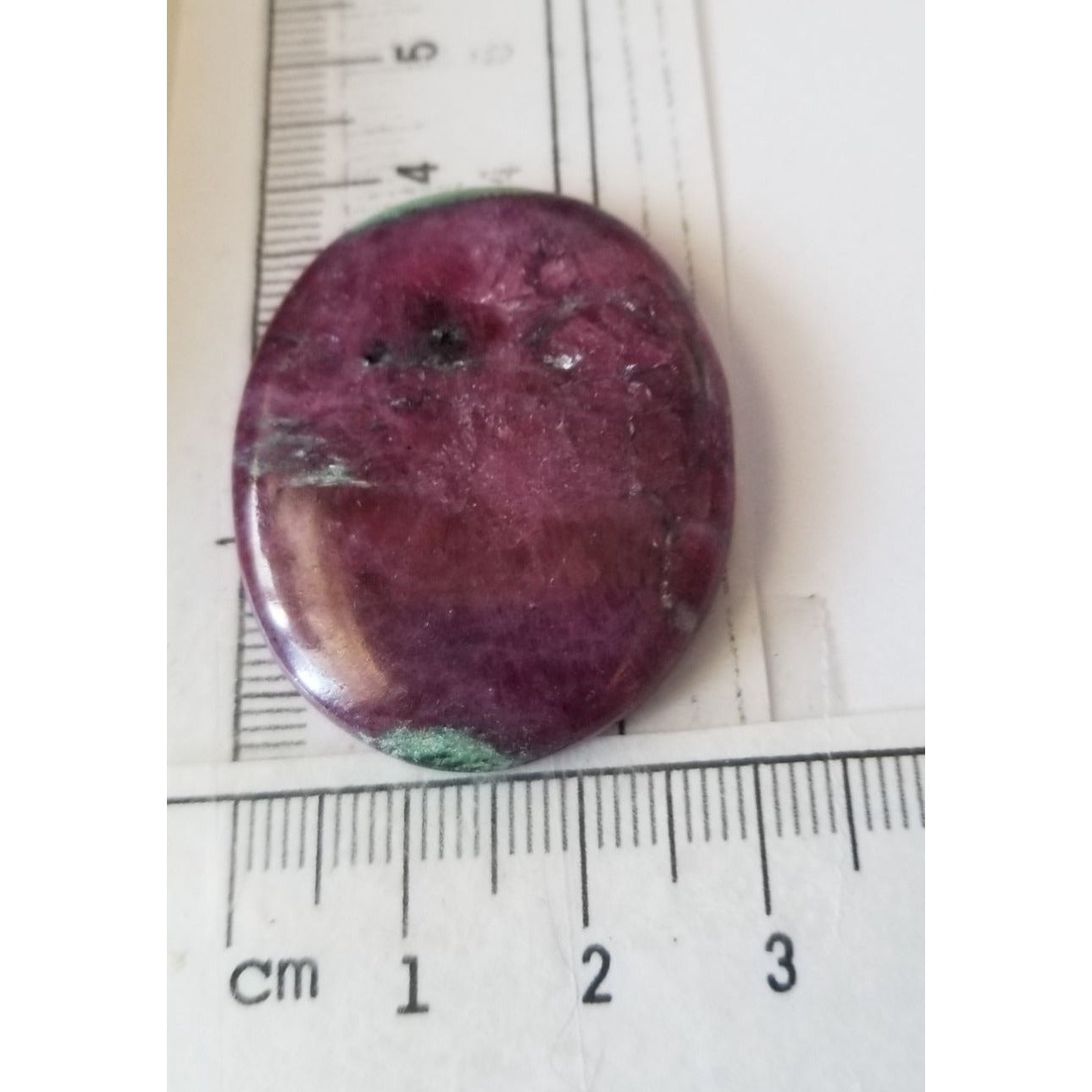 Loose Gemstone Ruby Xoisite Cabochon  4cm x 3cm 83 ct  16.6 gr Red Green Purple