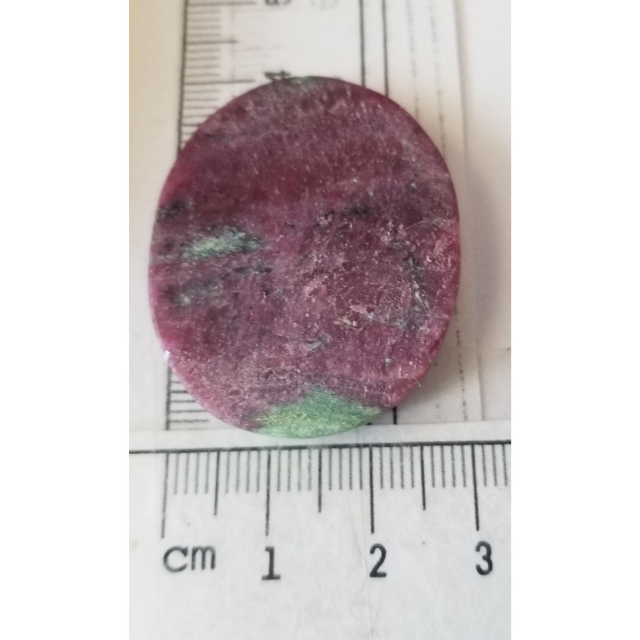 Loose Gemstone Ruby Xoisite Cabochon  4cm x 3cm 83 ct  16.6 gr Red Green Purple