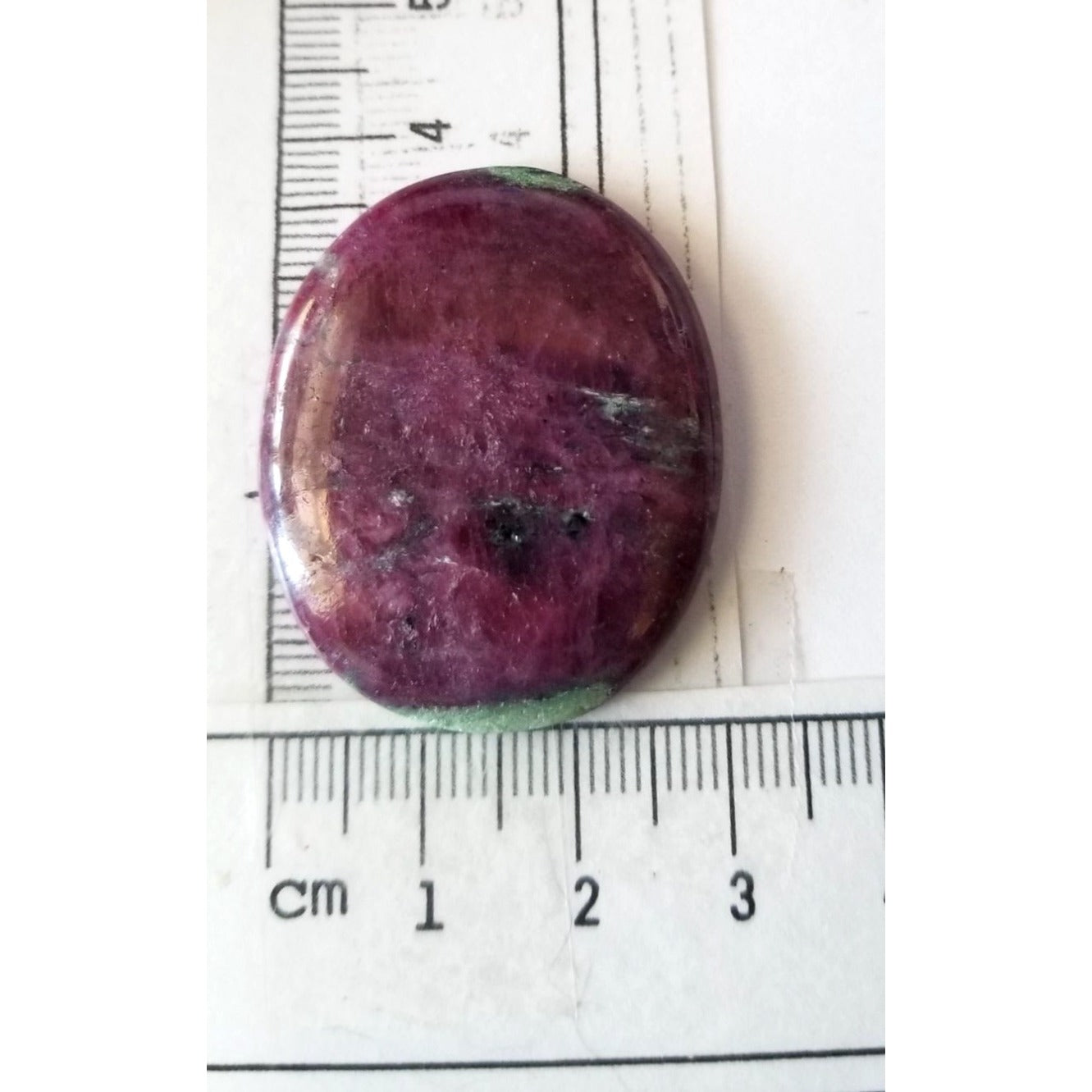 Loose Gemstone Ruby Xoisite Cabochon  4cm x 3cm 83 ct  16.6 gr Red Green Purple