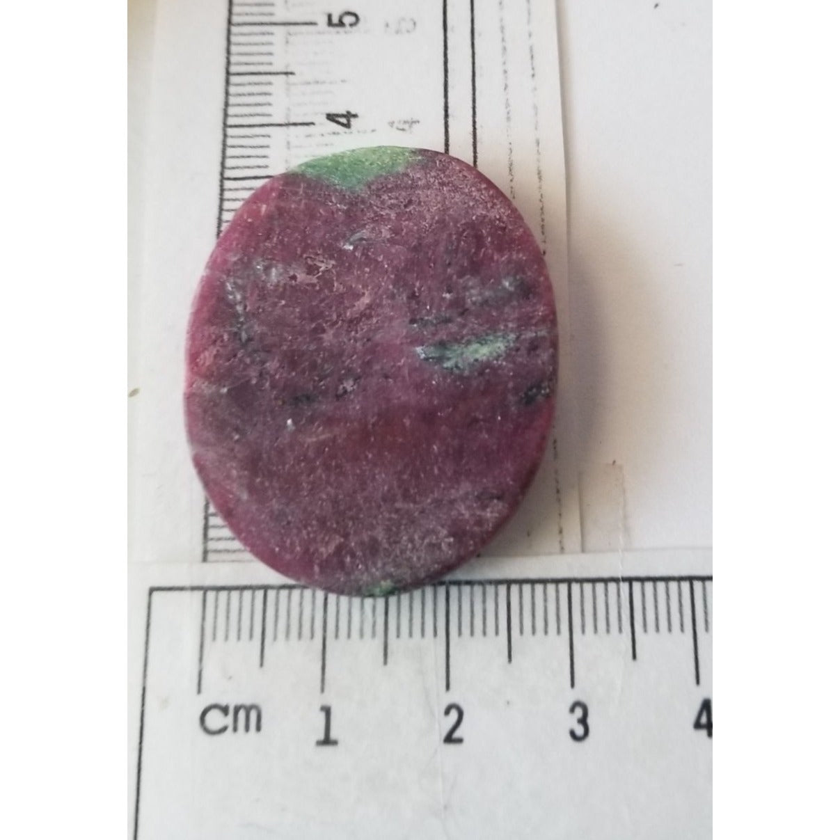 Loose Gemstone Ruby Xoisite Cabochon  4cm x 3cm 83 ct  16.6 gr Red Green Purple