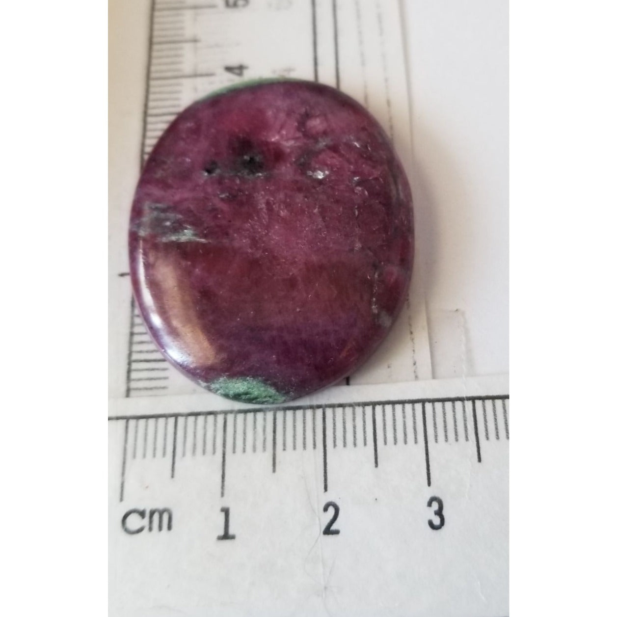 Loose Gemstone Ruby Xoisite Cabochon  4cm x 3cm 83 ct  16.6 gr Red Green Purple