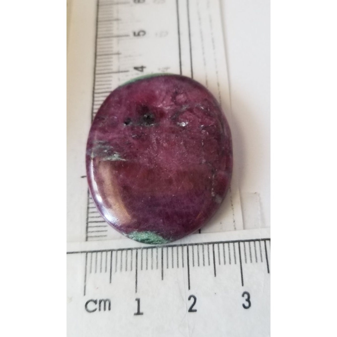 Loose Gemstone Ruby Xoisite Cabochon  4cm x 3cm 83 ct  16.6 gr Red Green Purple