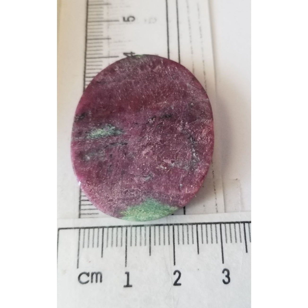 Loose Gemstone Ruby Xoisite Cabochon  4cm x 3cm 83 ct  16.6 gr Red Green Purple