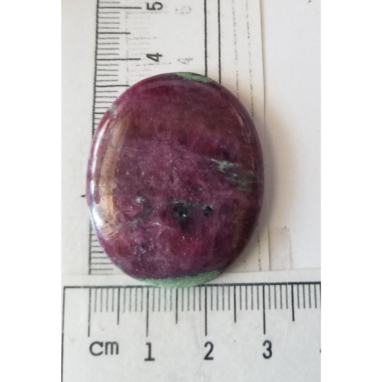 Loose Gemstone Ruby Xoisite Cabochon  4cm x 3cm 83 ct  16.6 gr Red Green Purple