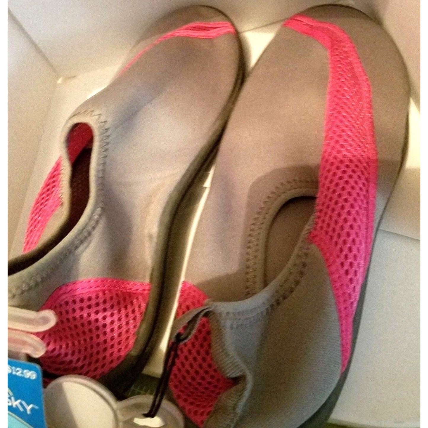 Shoes Water Shoes Size 9 -10 Swim Pink & Grey Women's Aqua Rubber Sole