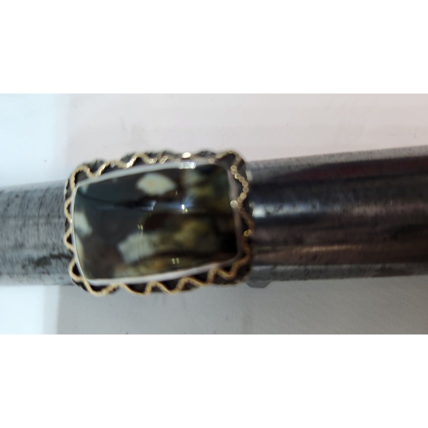 Morrison Ranch Jasper Ring 13.9 Gr Size 11 90mm x 22mm Fran Harr 14K Gold 925 Silver