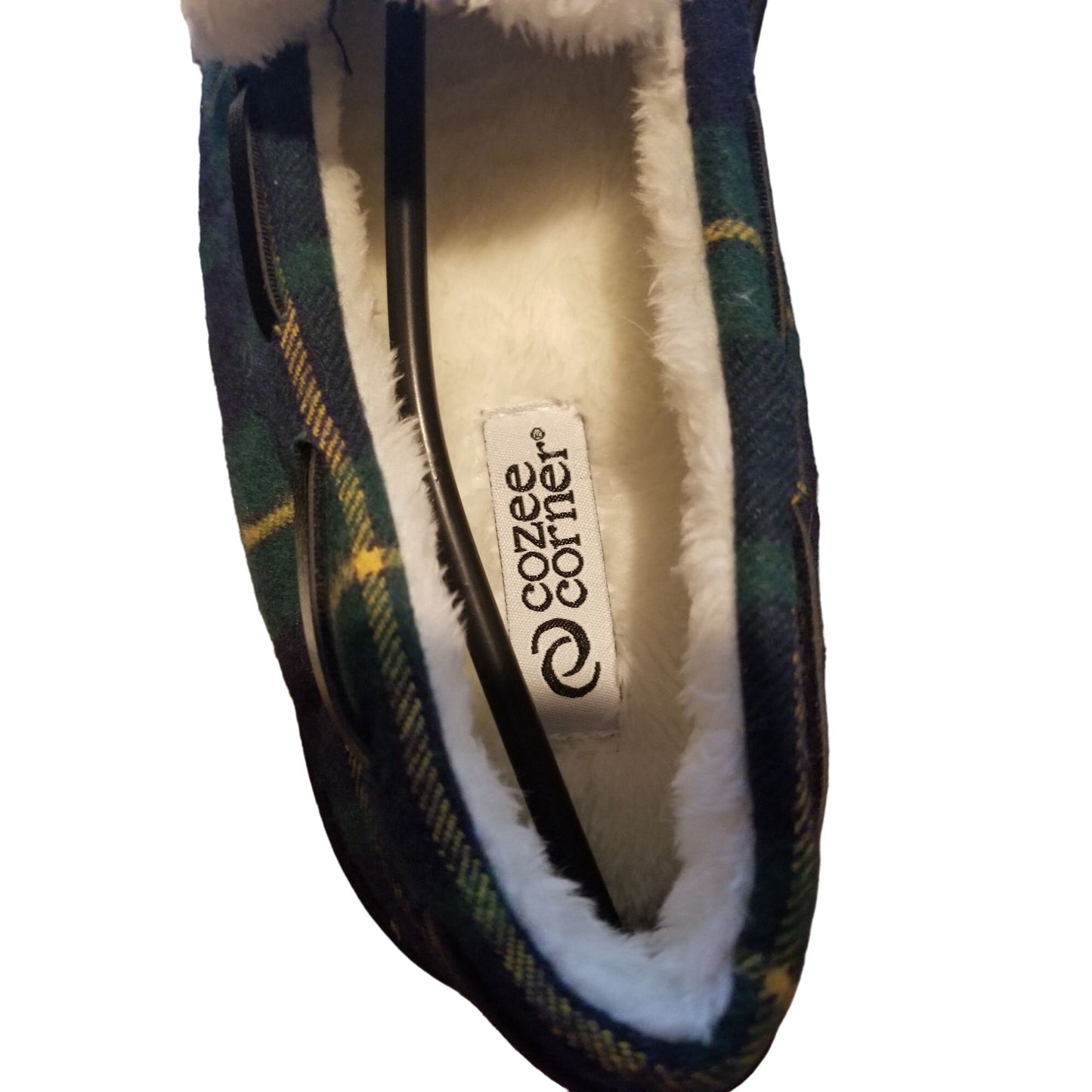 Cozee Corner Super Soft Plaid Plush Lining Durable Moccasin Slippers | For Indoor, Outdoor Use | Flexible Soles | Non Slip Design | Synth