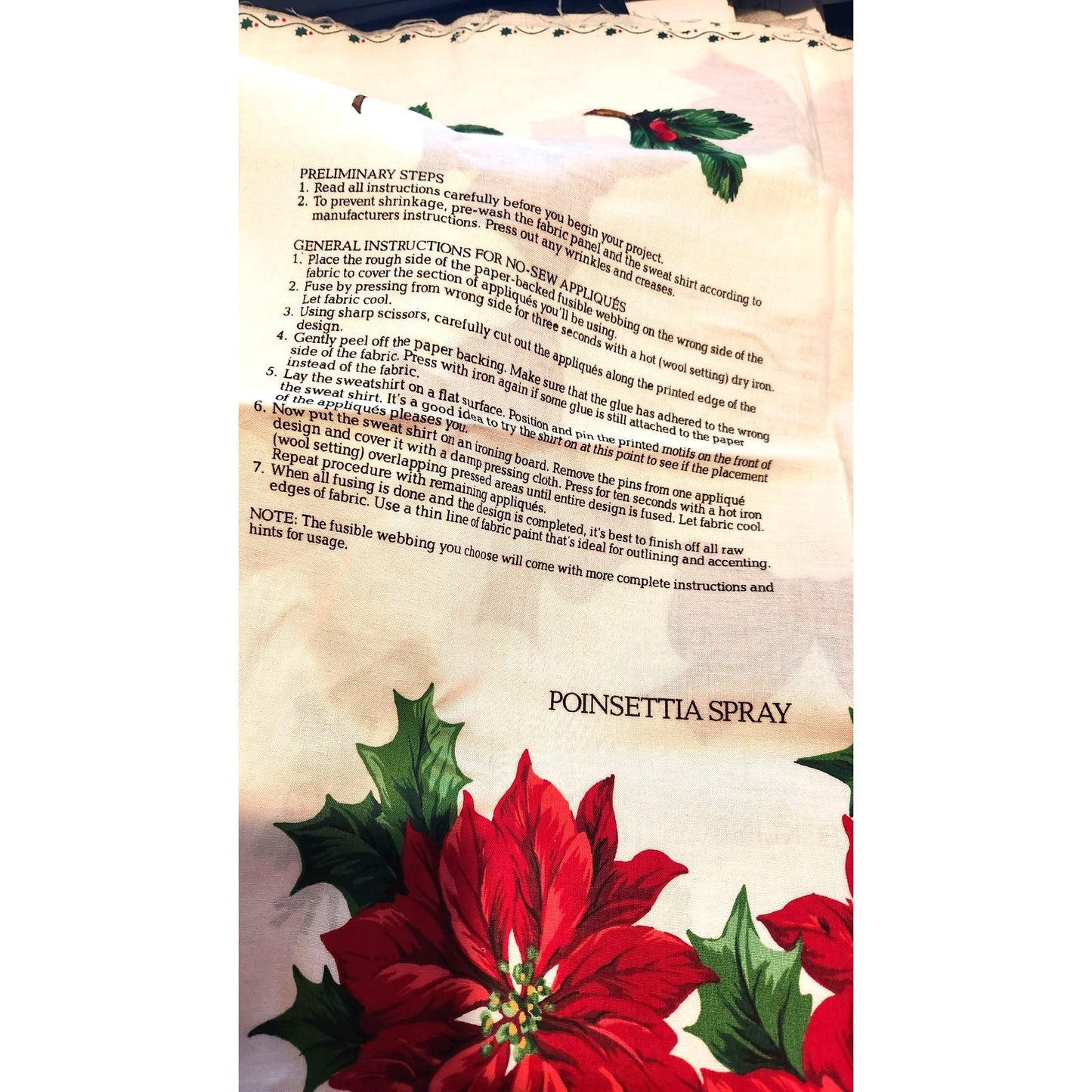 Craft Kit  Christmas Greenery Wearable Art Flowers Birds Ribbon Bows 46" x 36"