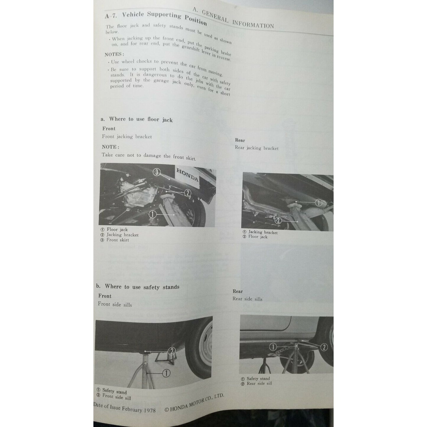 1978  Shop Manual Honda Civic Model Automotive Repair Manual Print  in Japan