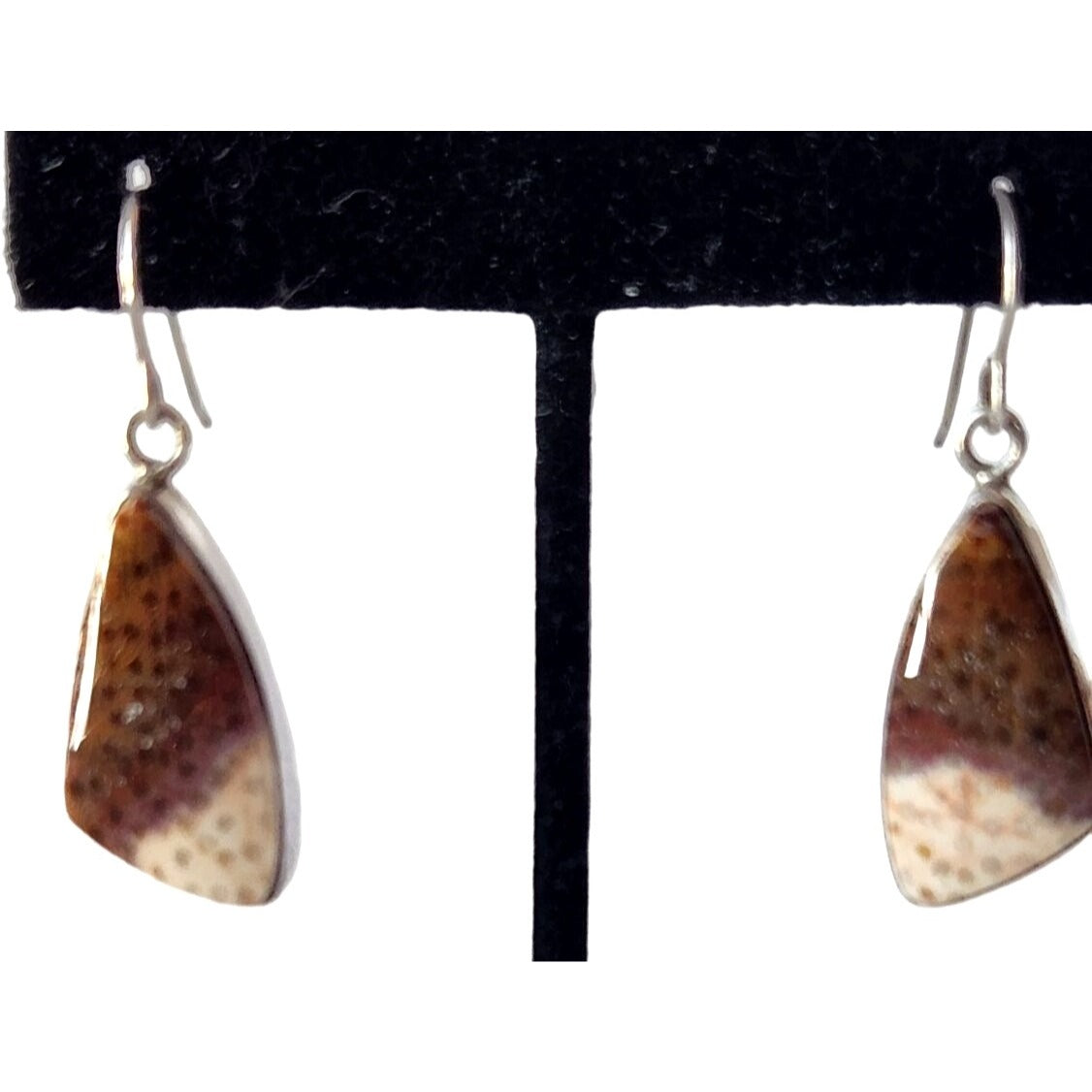 Earrings  925 Silver and Palmwood Silver Hooks Handmade One of a kind Jerry Harr