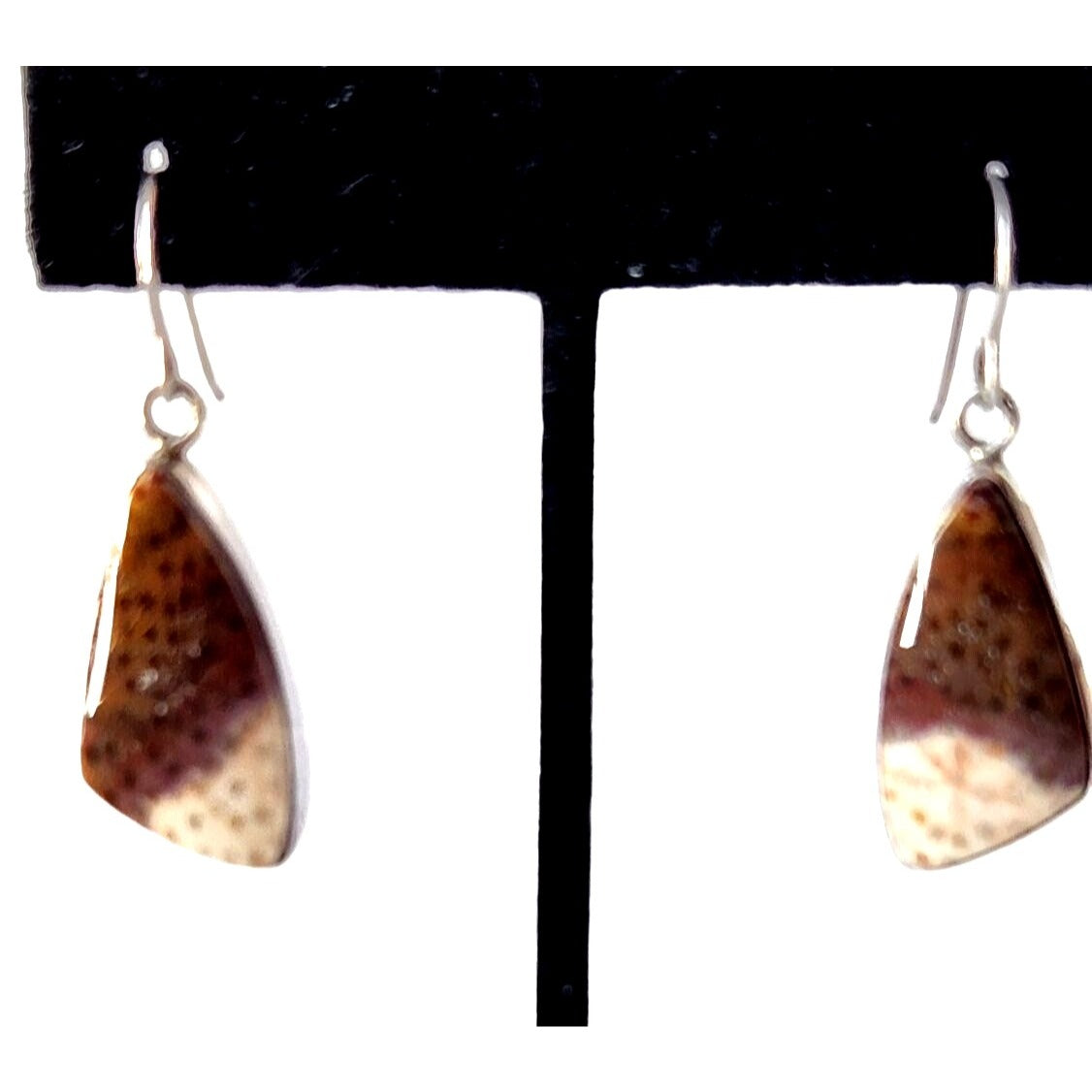 Earrings  925 Silver and Palmwood Silver Hooks Handmade One of a kind Jerry Harr