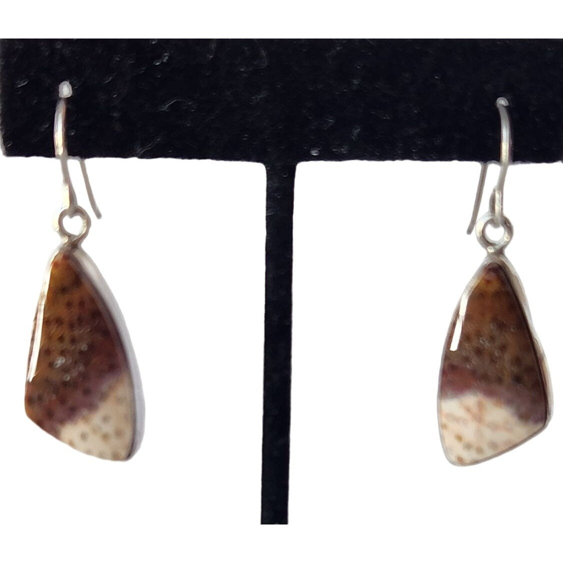 Earrings  925 Silver and Palmwood Silver Hooks Handmade One of a kind Jerry Harr