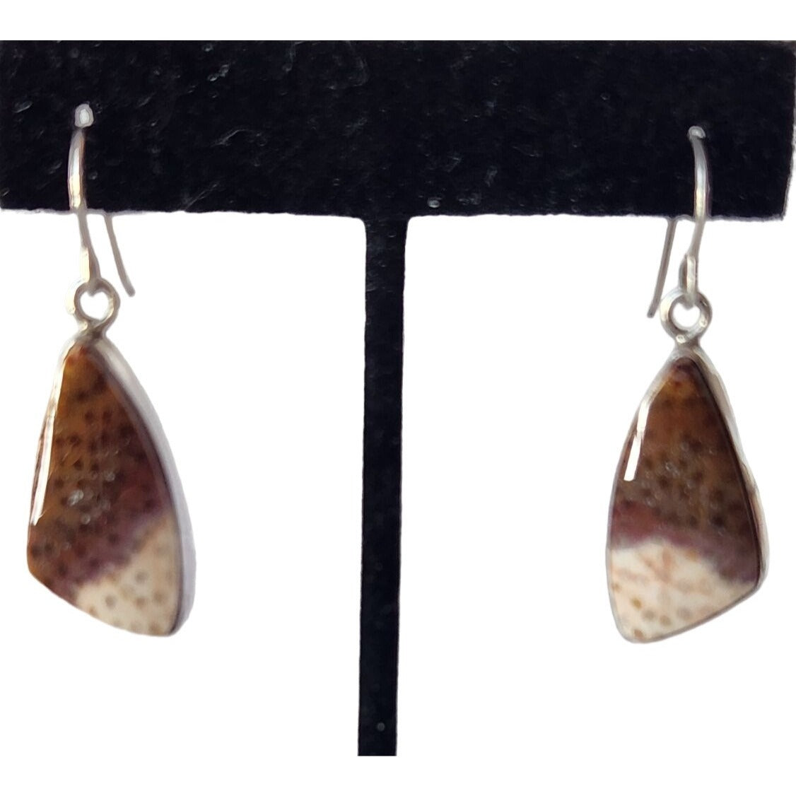 Earrings  925 Silver and Palmwood Silver Hooks Handmade One of a kind Jerry Harr