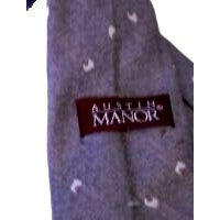 Tie  Polyester Silk Austin Manor Neck Tie Gray White Red Geometric Shapes