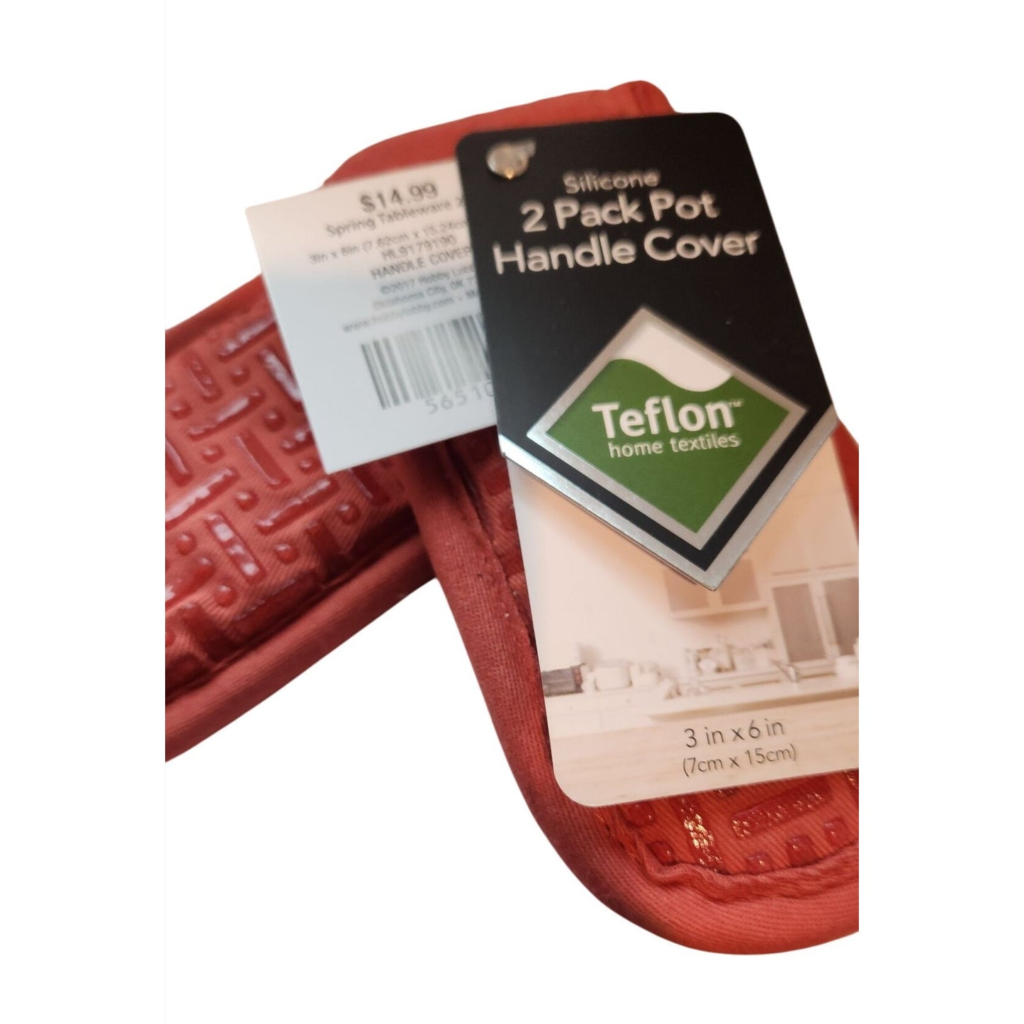 Kitchen Pot Handle Holder Supreme Red Set of 2  Silicone 2 pack  Cover Teflon 3 x 6