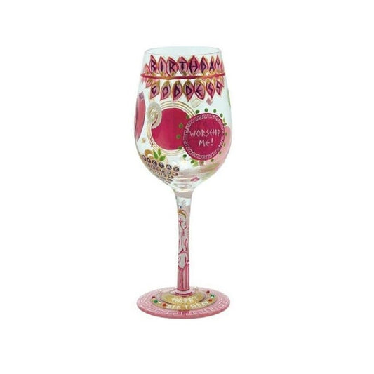 Lolita Wine Glass Birthday Goddess Boxed