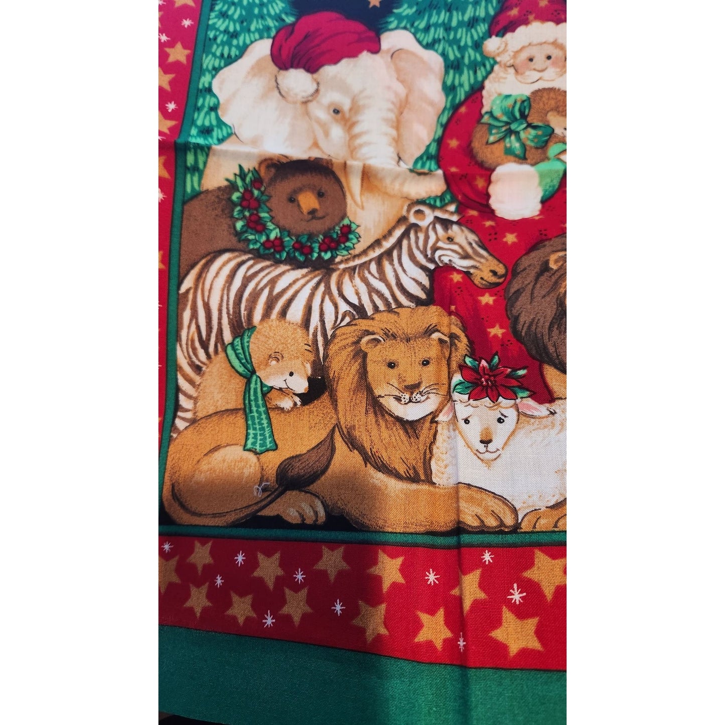 Craft Kit Holiday Napkin Panels 10 Pieces 23" x 17" Santa Tree Star Mouse Tiger Lion Elephant Zebra Lamb