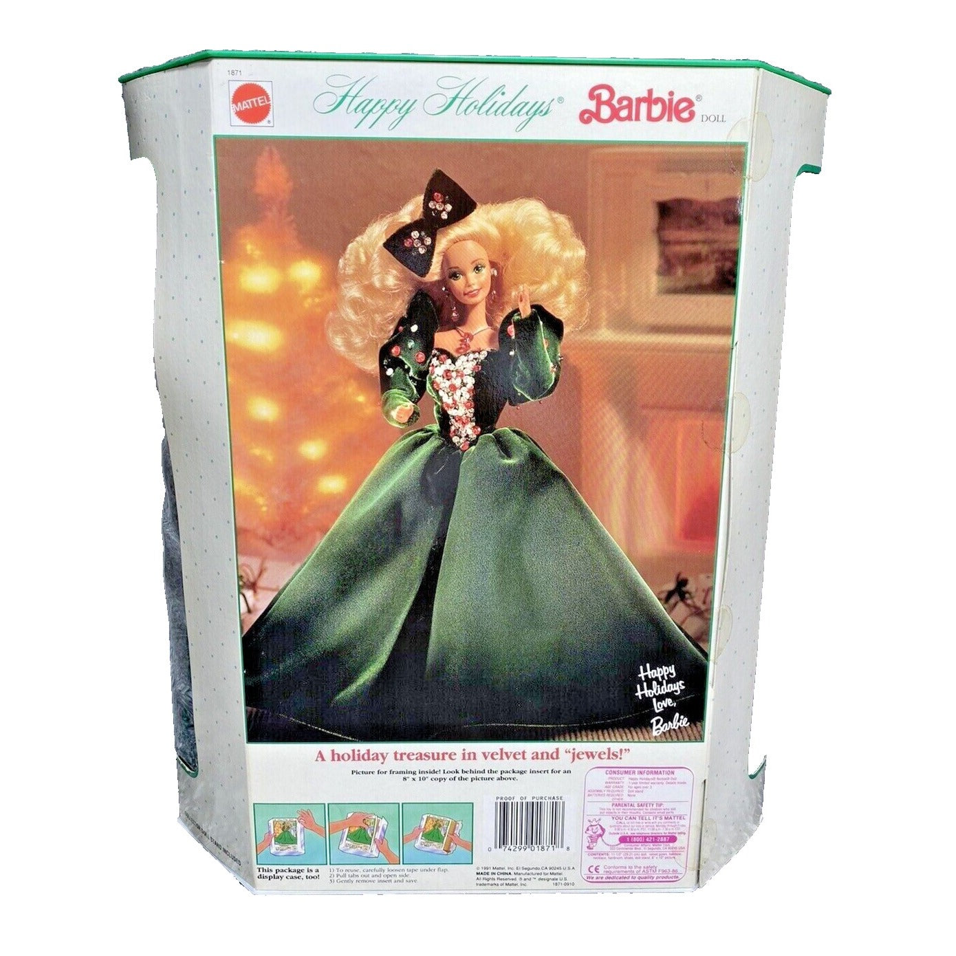 Vintage 1991 Happy Holidays Barbie Doll Christmas Special Edition