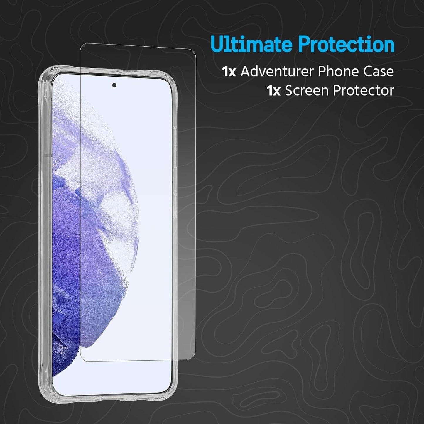 Pelican Samsung Galaxy S21 Case With Screen Protector [Wireless Charging Compatible] [10Ft MIL-Grade Drop Protection] Shockproof Phone Case