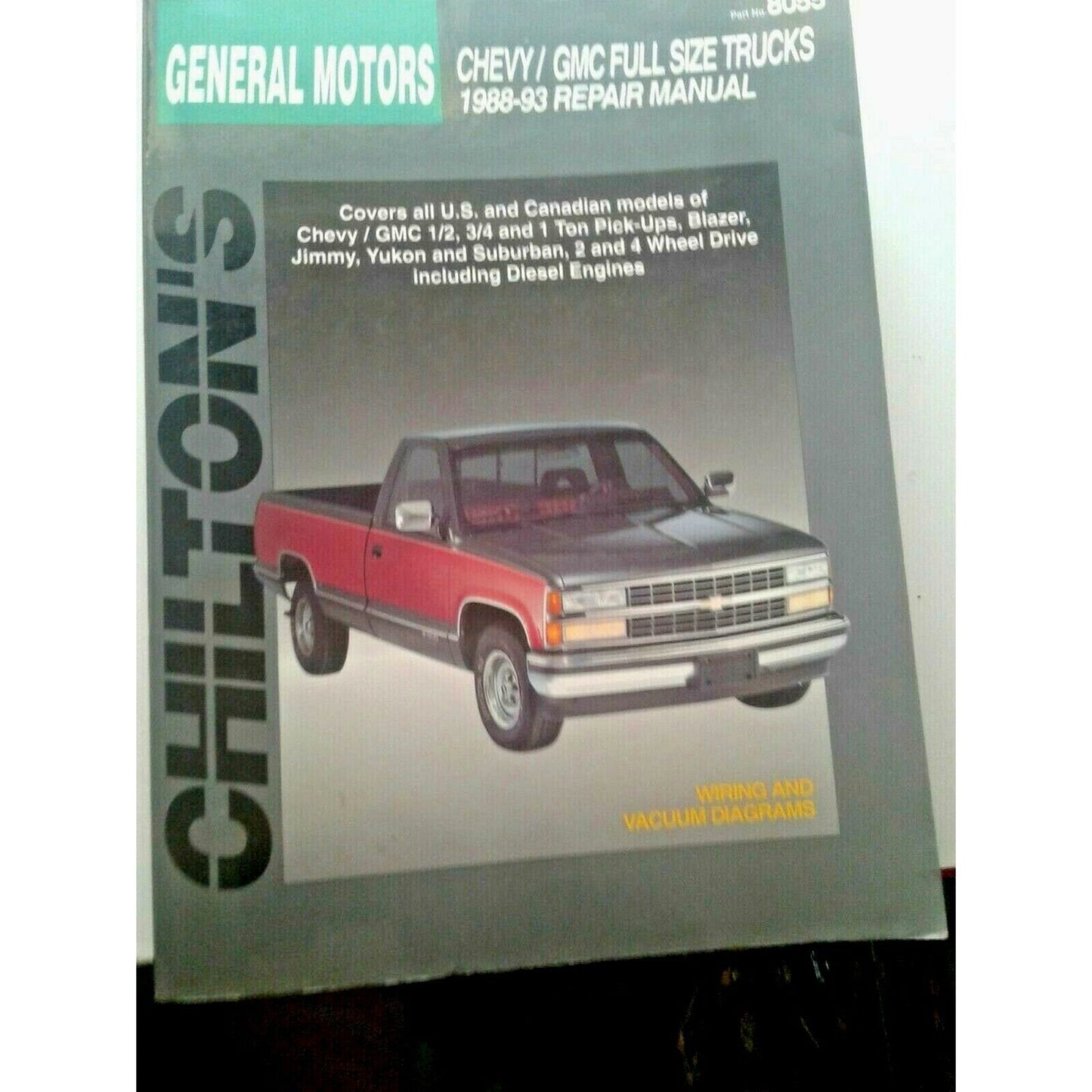 1988 - 93  Chilton's General ,Motors Chevy GMC Full Size Truck Repair Manual