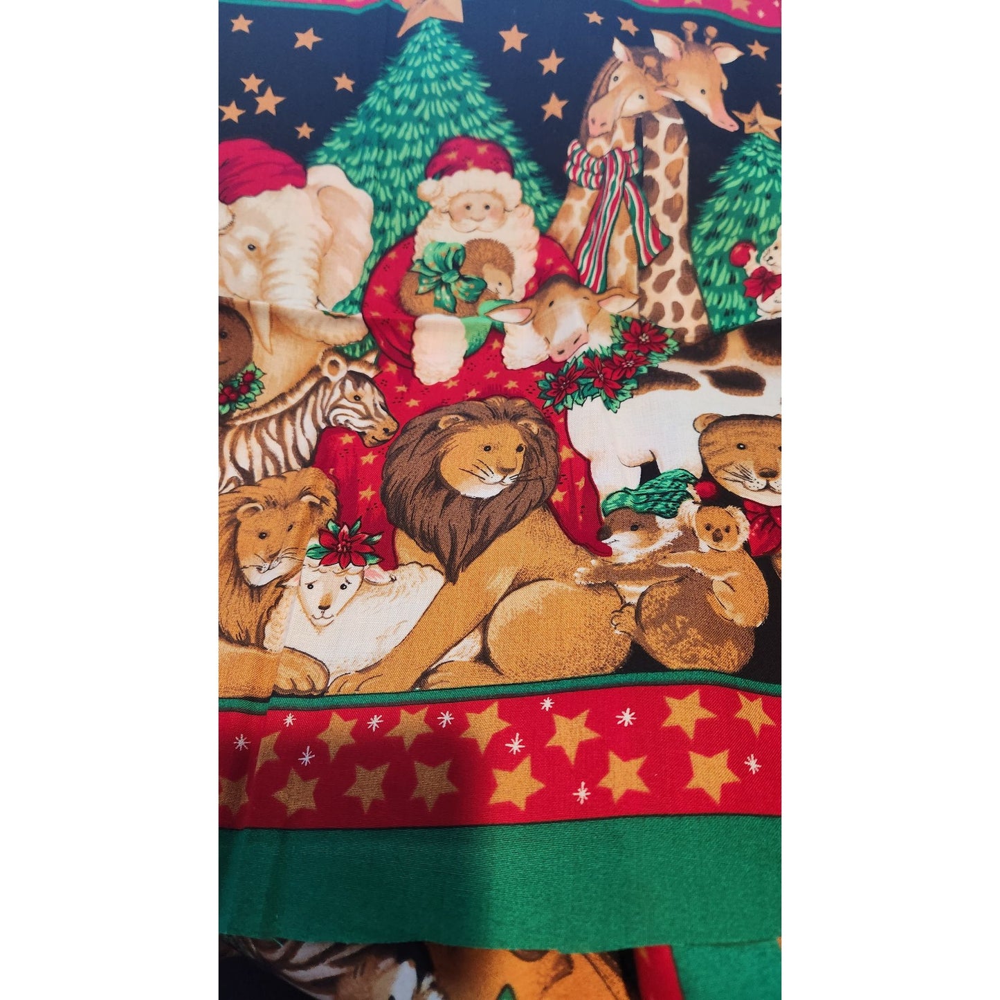 Craft Kit Holiday Napkin Panels 10 Pieces 23" x 17" Santa Tree Star Mouse Tiger Lion Elephant Zebra Lamb