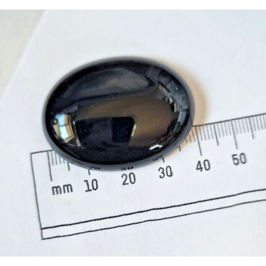 Gemstones Loose Black Onyx Cabochon 16.2 gr Pendant Size 42 mm x 30 mm