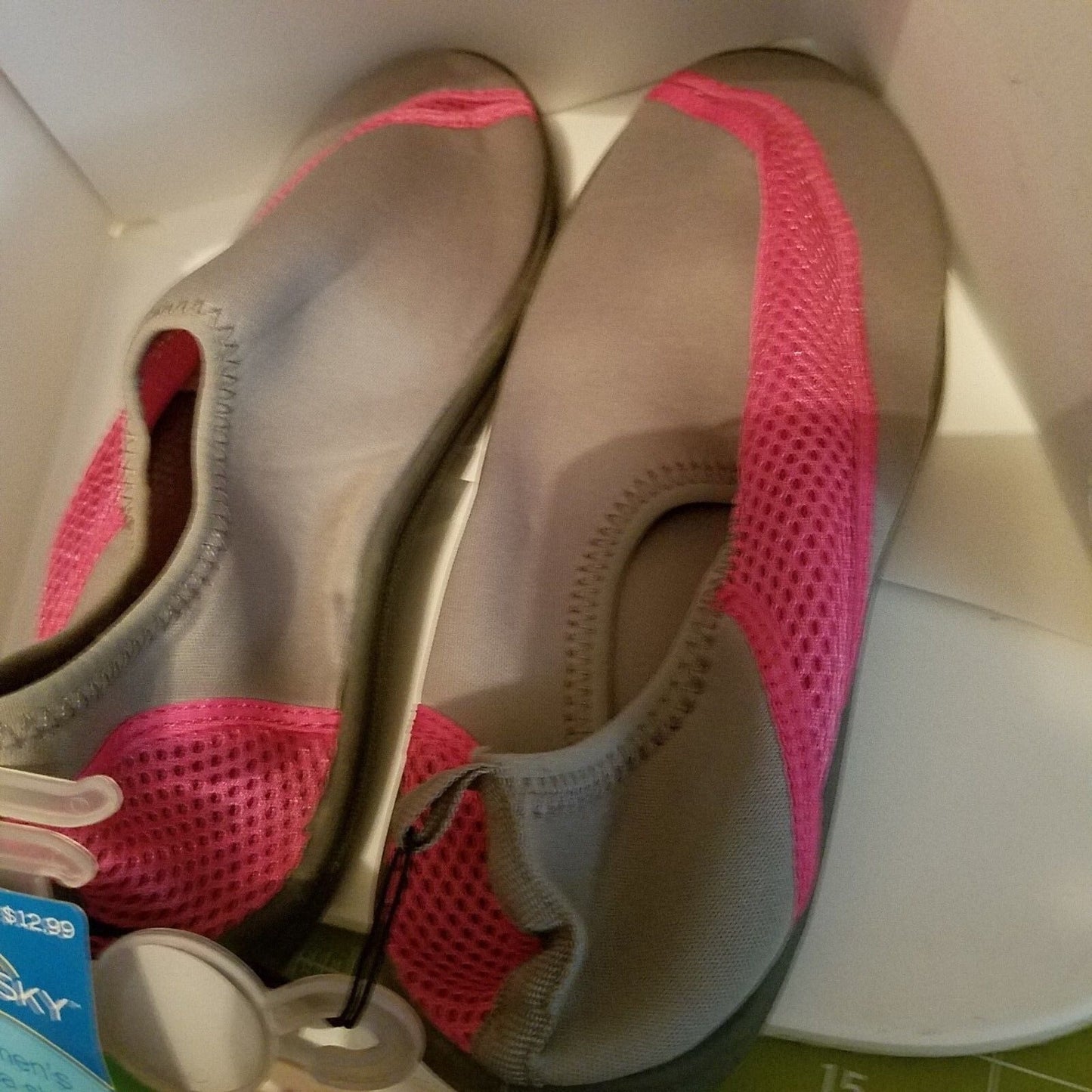 Shoes Water Shoes Size 9 -10 Swim Pink & Grey Women's Aqua Rubber Sole