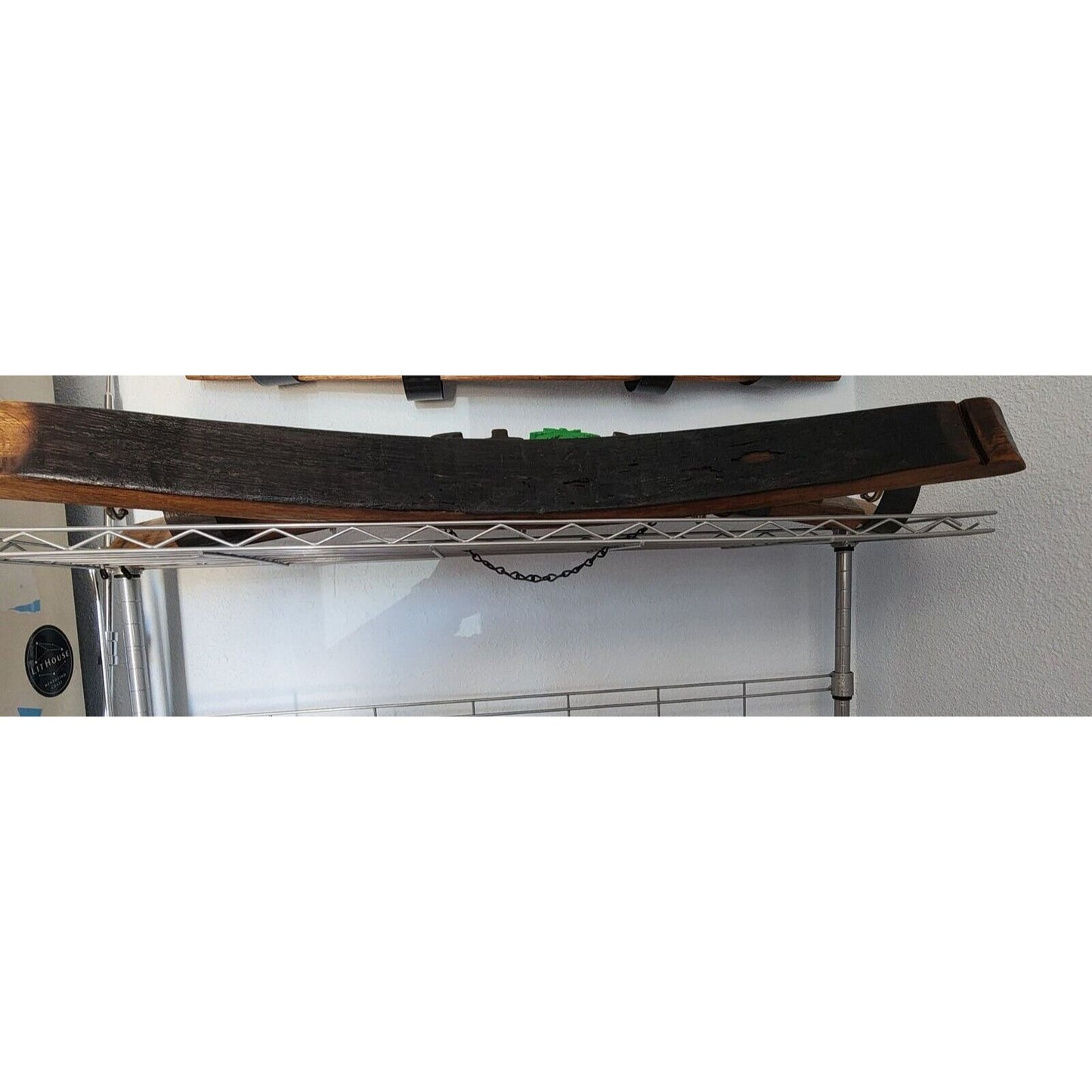 Wood Coat Rack 5 Hooks Made from Wine Barrel Stave 33 1/2 " x 3 "  x 1 "