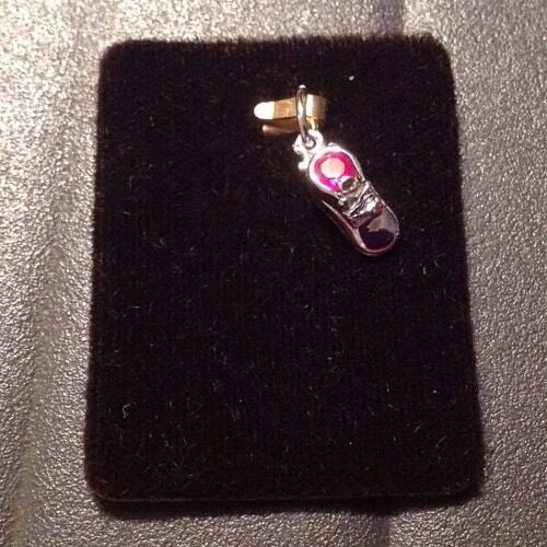 Charm Baby Shoe Birthstone Charm July Silver 1/2"