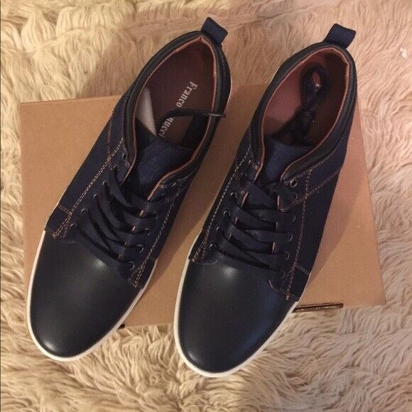 Shoe FRANCO VANUCCI Men's Michael-1 Sneakers Black size 10. Lace-up sneakers