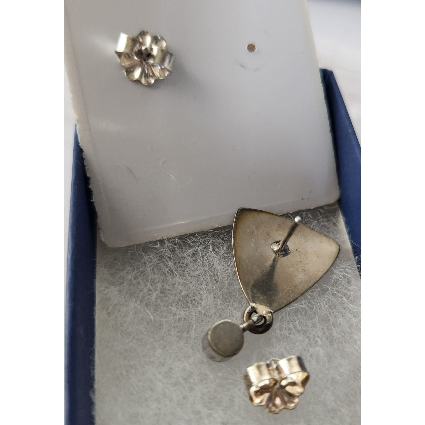 Earrings Lab Diamonds Post Silver Drop 4.8 gr  Jerry & Fran Harr Handmade