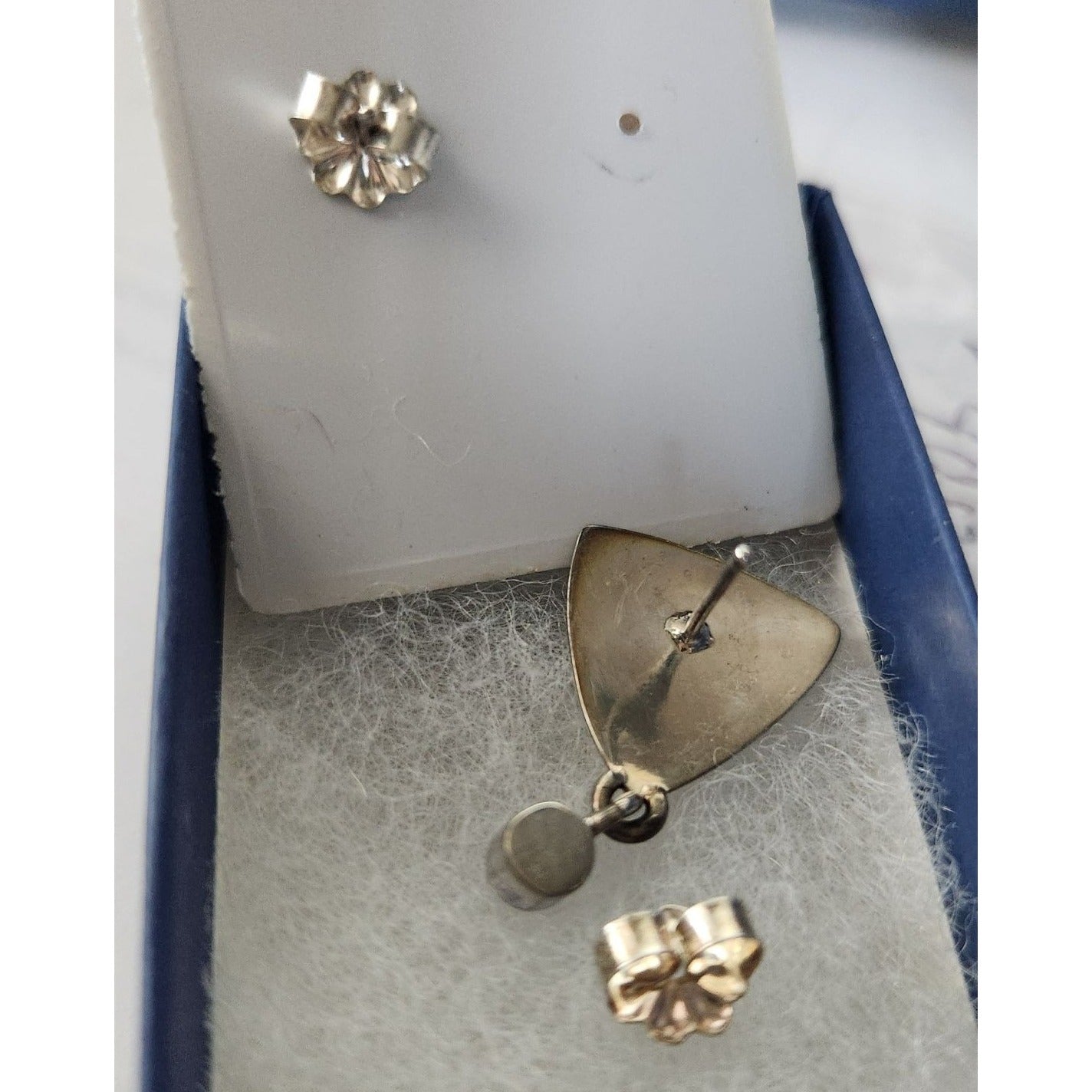 Earrings Lab Diamonds Post Silver Drop 4.8 gr  Jerry & Fran Harr Handmade