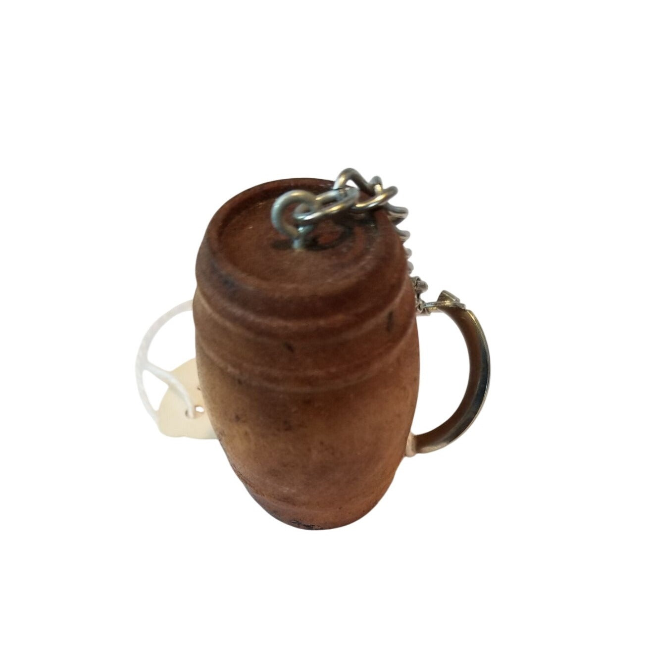 Key Chain Wood Wine Barrel  Shape Small Wine Charm on Keychain  2" x 1"