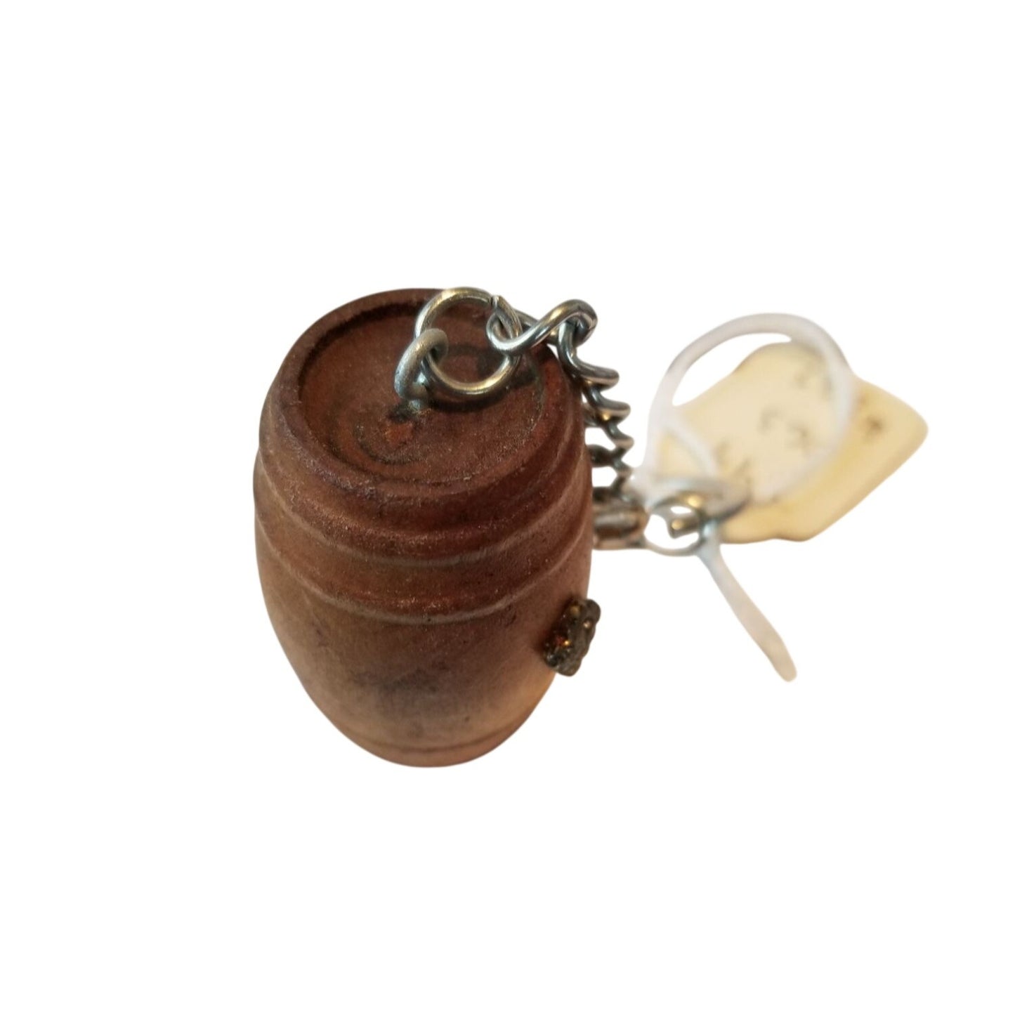 Key Chain Wood Wine Barrel  Shape Small Wine Charm on Keychain  2" x 1"