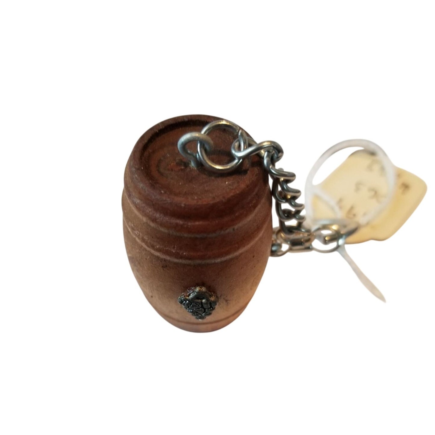 Key Chain Wood Wine Barrel  Shape Small Wine Charm on Keychain  2" x 1"