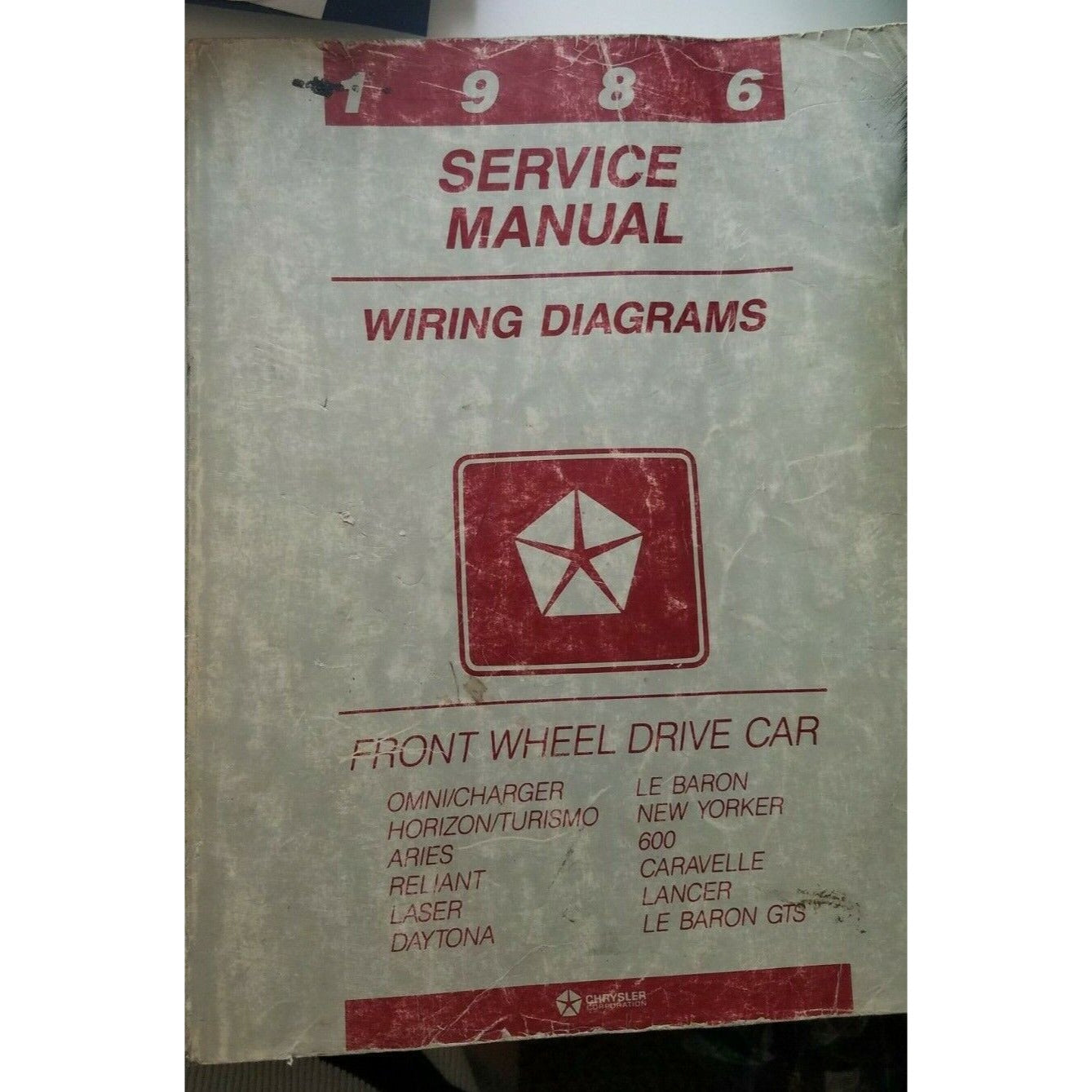 Book 1986 Chrysler Service Manual Wiring Diagrams Omni Charger Aries Reliant 600