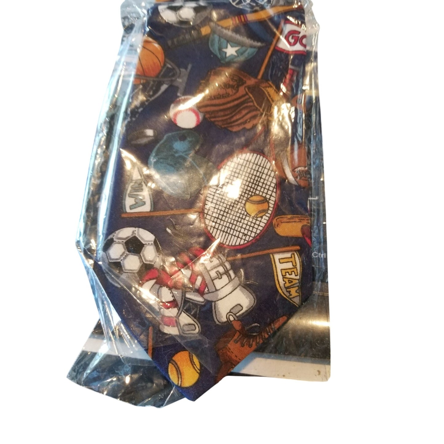 Tie Wolfmark Neckwear Dark Blue Sports Equipment  # 114   3" x 60"
