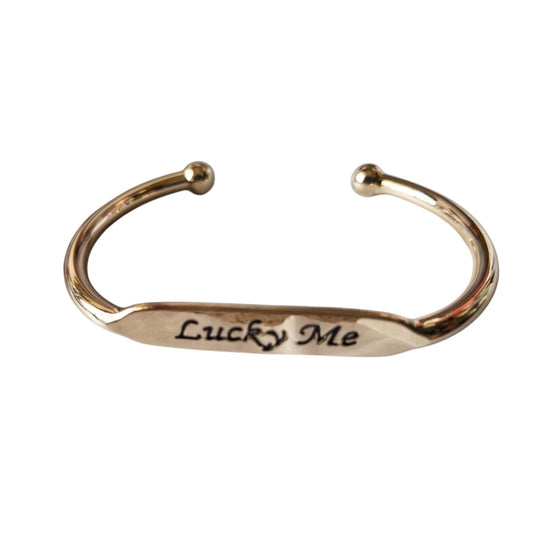 Avon Bracelet Cuff  I am Fabulous Bracelet Lucky Me  Gold Color