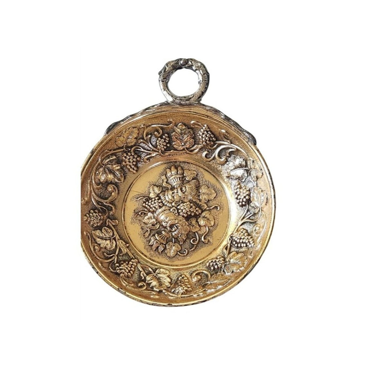 Sommeliers tasting cup Grape Vines Gold shallow silver tastevin winemakers