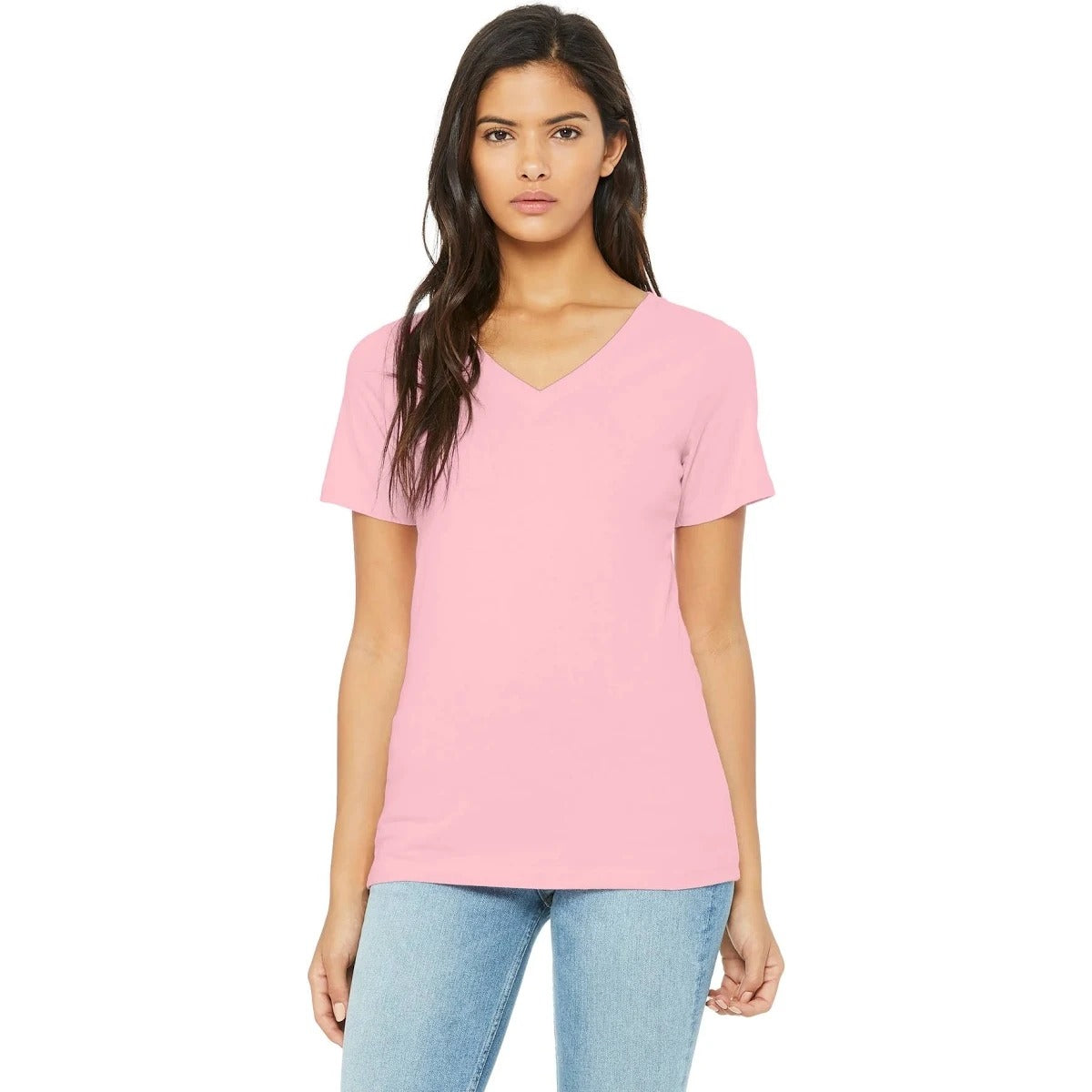 T-Shirt  Pink V-Neck Bella 100% Cotton  Size  XX Large Comfort Fit