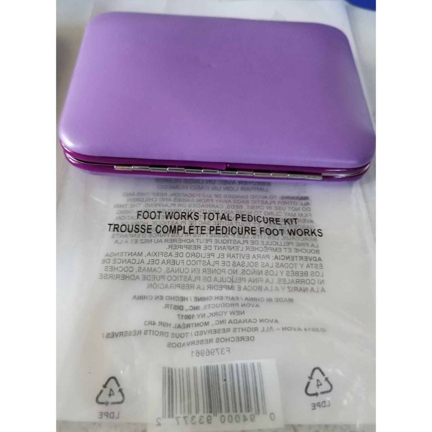 Avon Foot Works Total Pedicure Kit 5 Piece with Purple case