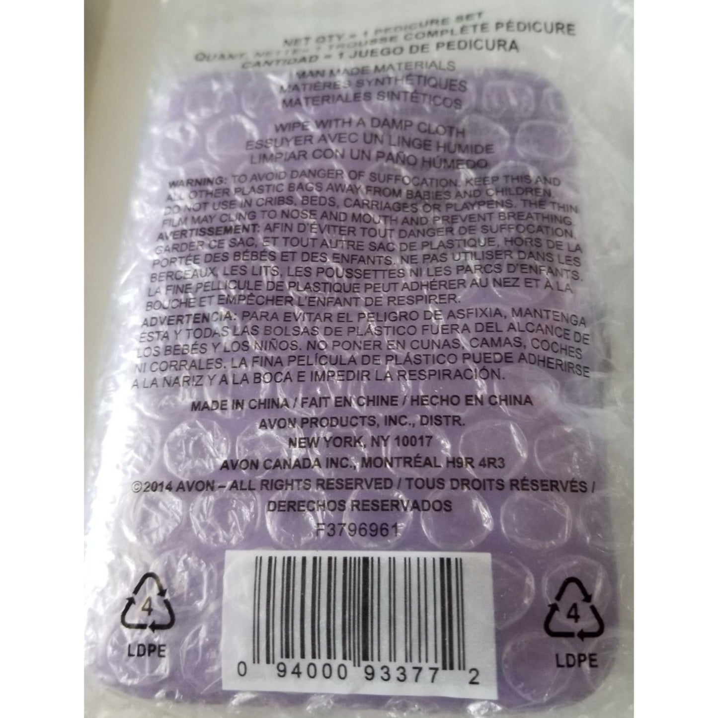 Avon Foot Works Total Pedicure Kit 5 Piece with Purple case